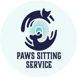 paws sitting service logo circle